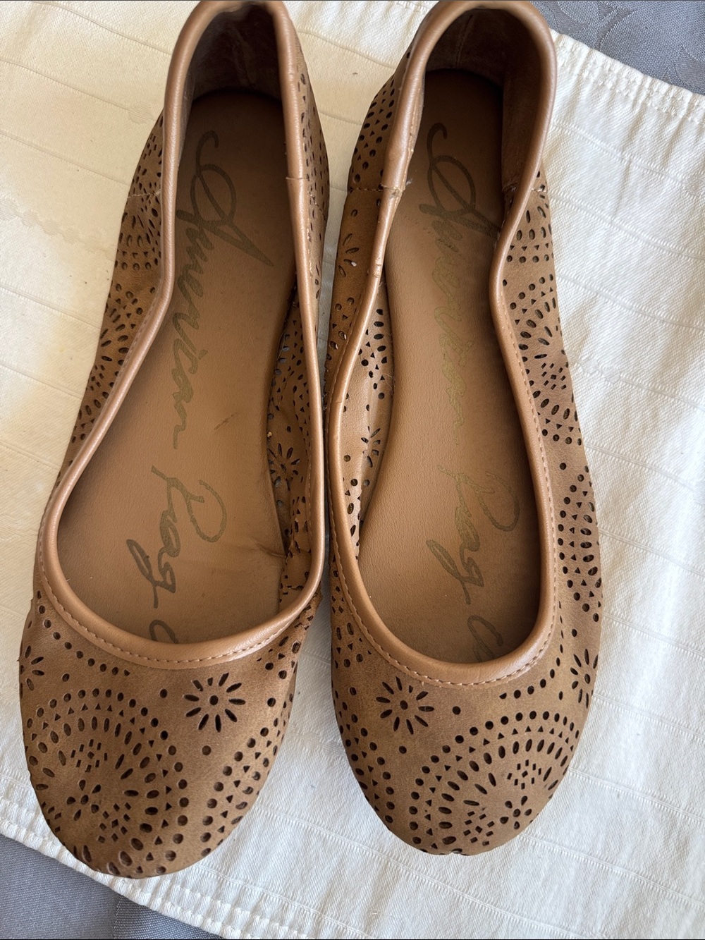 American Rag Tan Laser-Cut Ballet Flats